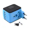 All in one universal international plug adapter 2 USB ports worldwide AC travel adaptor charger with UK/AUS/EURO/USA Type Plug