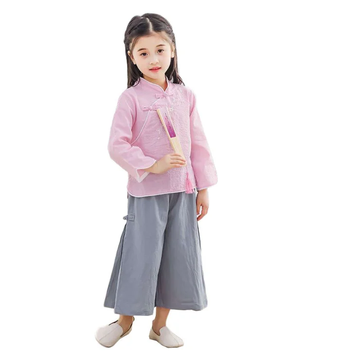 

ethnic style hanfu girls tang suit two sets of Chinese traditional clothing costume for children