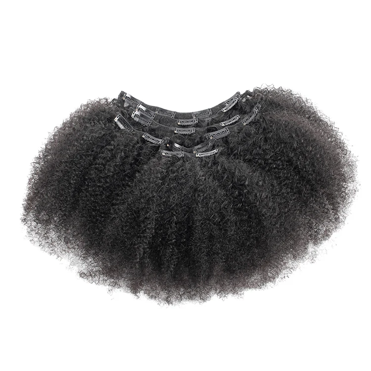 

18Clips afro kinky curly clip in hair extensions, Natural color #1b