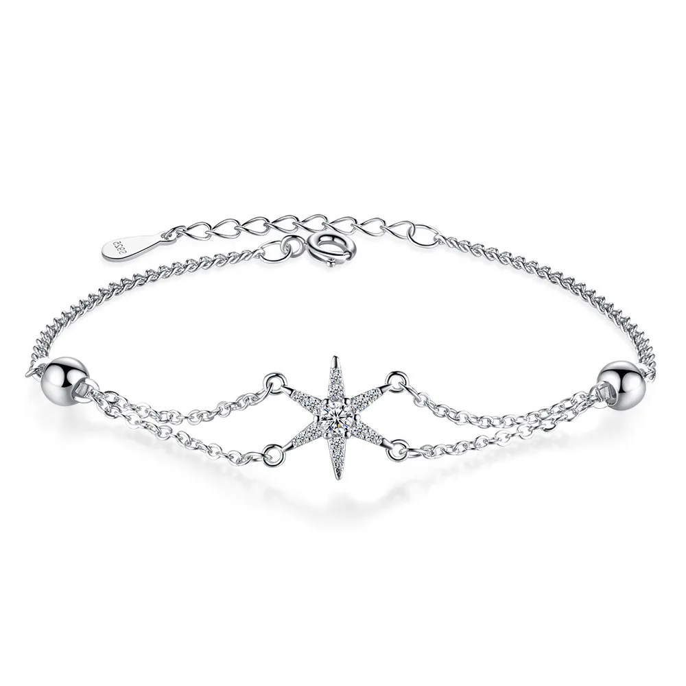 

New hot women's wild fashion six-pointed star flower bracelet party wedding jewelry accessories