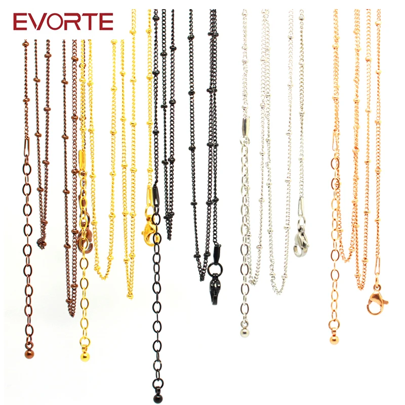 

CH28 32'' Hot Sale Fashion Stainless Steel Ball Station Chain, Silver;gold;rose gold