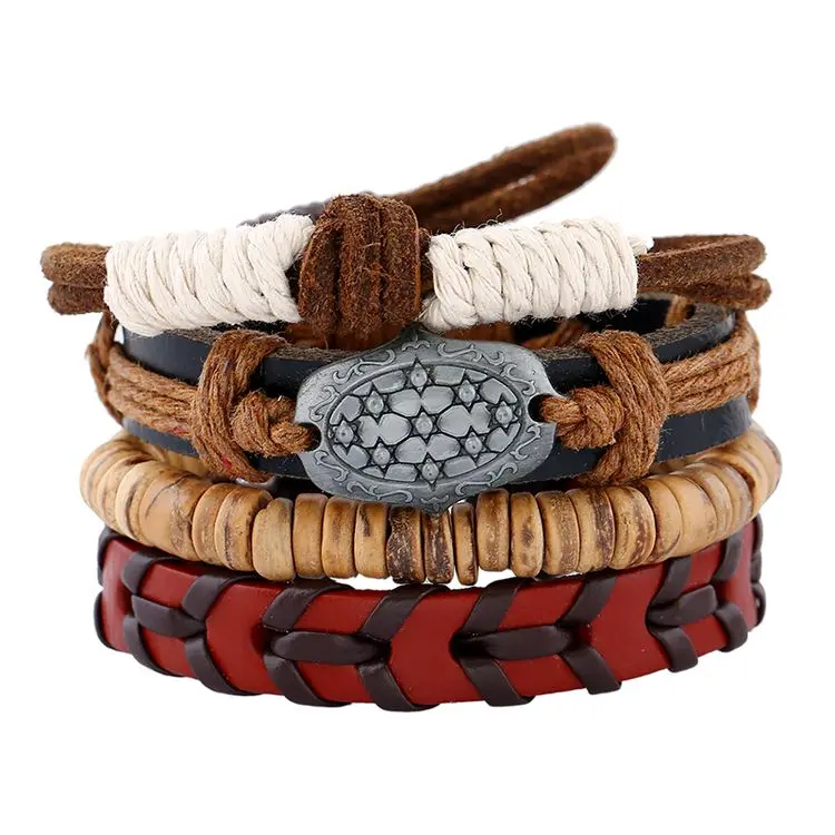 

Fashion Hot Sell Trendy High Quality Blue Color Multilayer Leather Bracelets, As picture shows