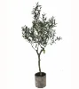 Nearly Natural Artificial Olive Decorative Silk Tree with Black Fruits in a Ceramic Vase, Green