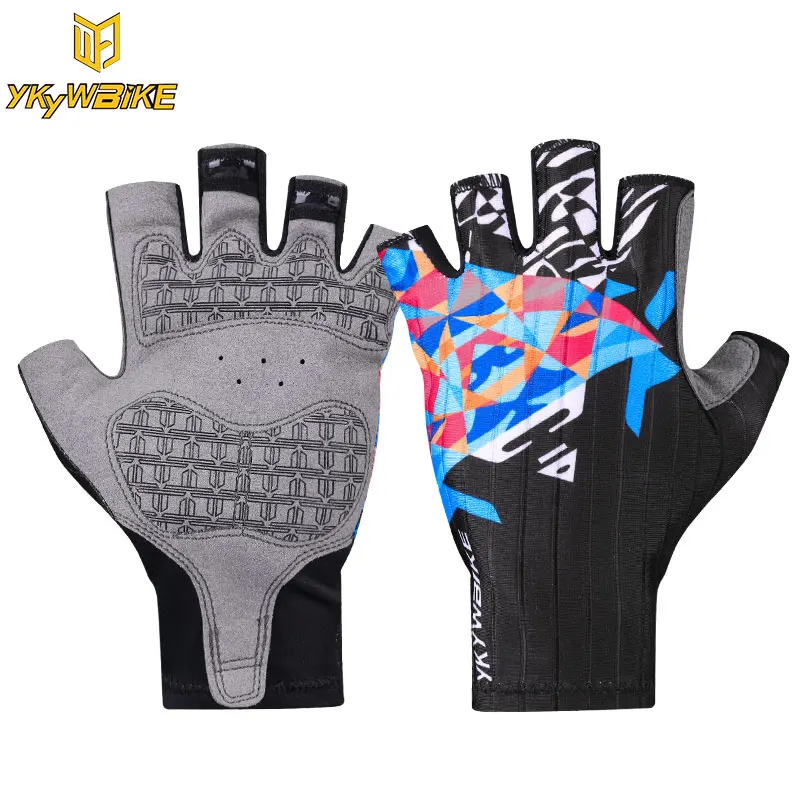 

Ykywbike Bicycle Half Finger Sports Gloves Breathable Racing MTB Cycle Gloves bicycle bike gloves, Grey