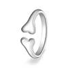 925 Silver Stackable Dog Bone Ring For Girls/Women Diamond Drill Bit Engagement Ring