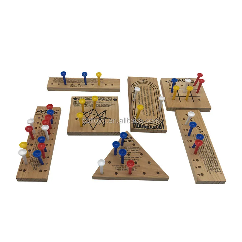 Triangle Peg Game Peg Solitaire Game Wood Peg Board Game -  Portugal