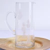 pineapple cutting clear glass water pitcher with handle