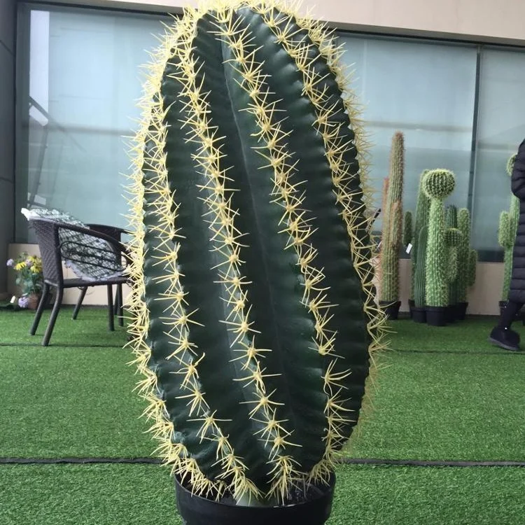 

TH-20 Artificial golden barrel cactus desert floral succulent plants for home office decoration, Dark green