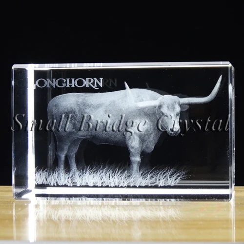 product k9 crystal cube with 3d laser crystal engraving for cow souvenir-22