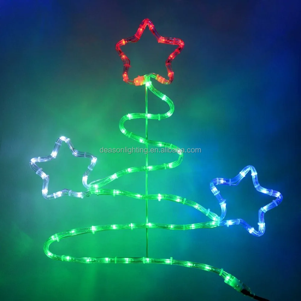led spiral christmas tree outdoors