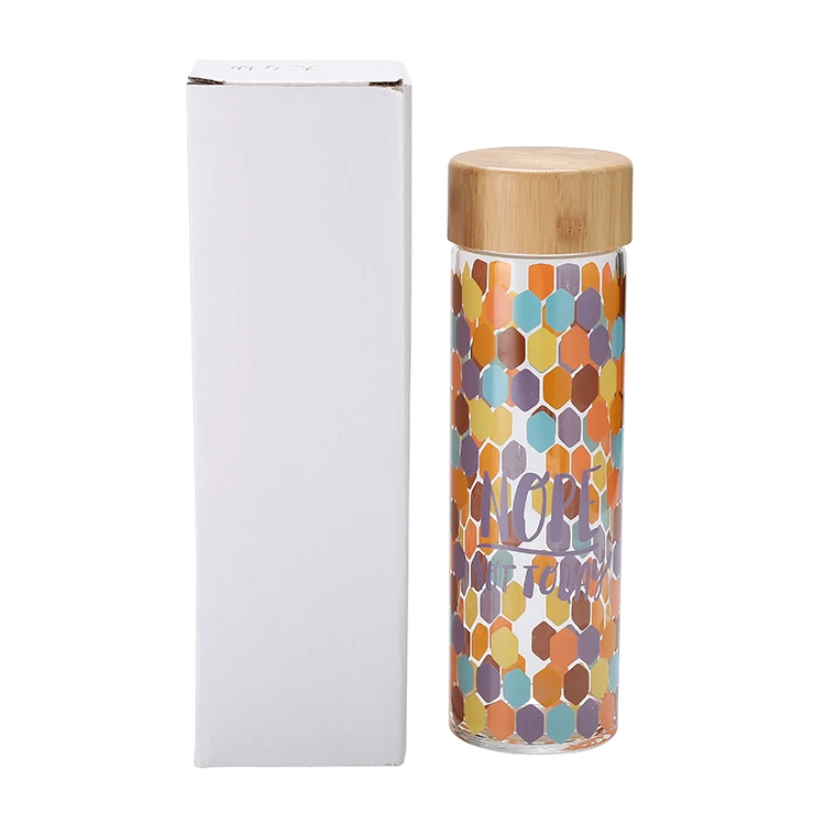 

Eco Friendly water bottles Wholesale Glass bottle Bamboo lid