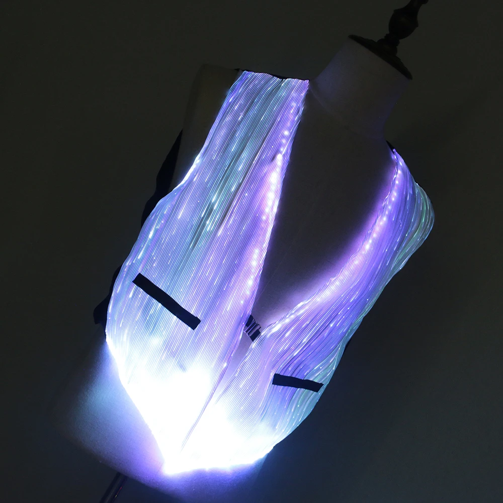 

Cool design led fiber optic light vest for halloween carnival festival