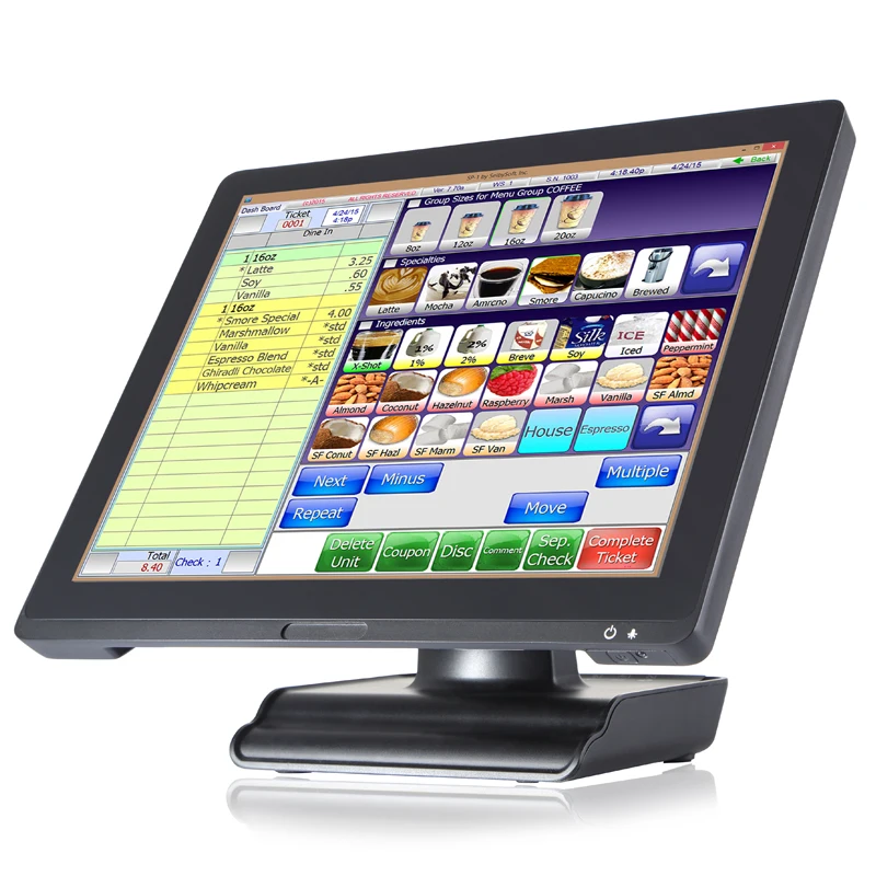 

High quality 15 capacitive touch screen monitor for supermarket, Black/white color