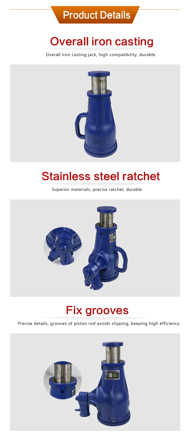 50ton lifting manual mechanical bottle screw spiral jack