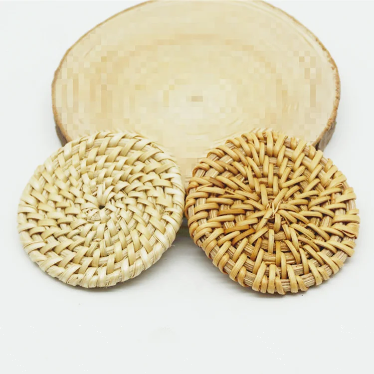 

New Rattan Jewelry Accessories Finding Women Unfinished Rattan Earrings Keychain Accessories