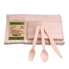 200 pcs/set disposable spoon fork set birchwood cutlery
