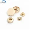Custom Four Part 15mm Gold Round Alloy Metal Snap Button Snap for Garment