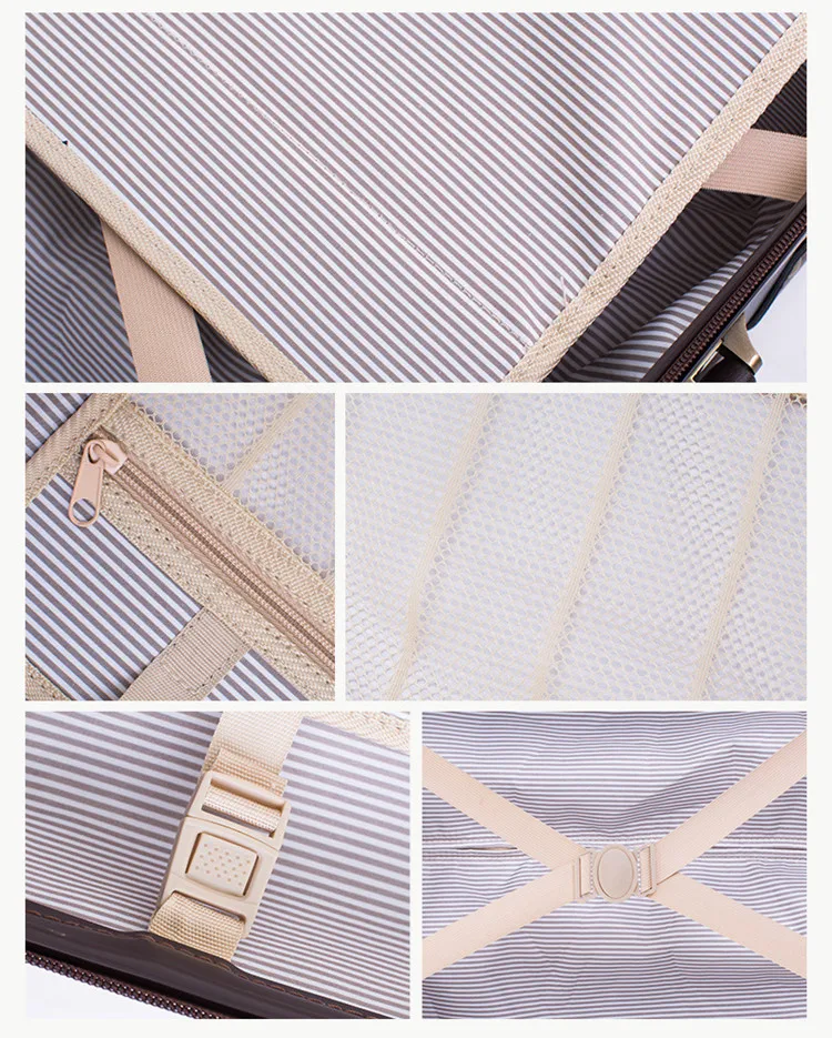 Luxury black pu leather vintage suitcase handmade trolley travel luggage bags