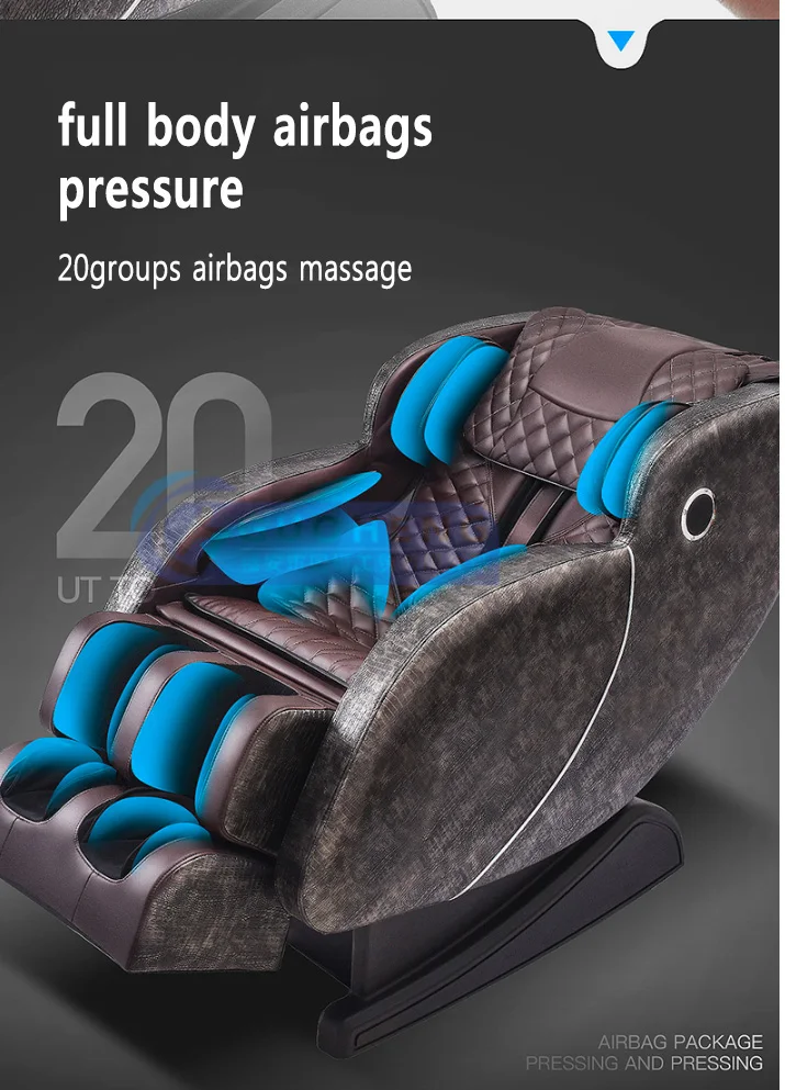 S L track airbag sofa 3D 4D zero gravity with back foot roller kneading health care bluetooth music relax body massage chair