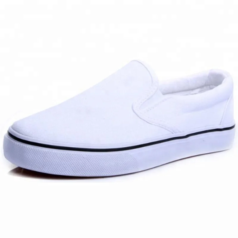 

Fashion Cheap Plain White Canvas Shoes Men And Women DIY Painting Shoes Slip On Sneakers