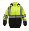 yellow and black High Visibility Hooded Full-Zip Sweatshirt durable and optimal visibility, comfort and warmth.