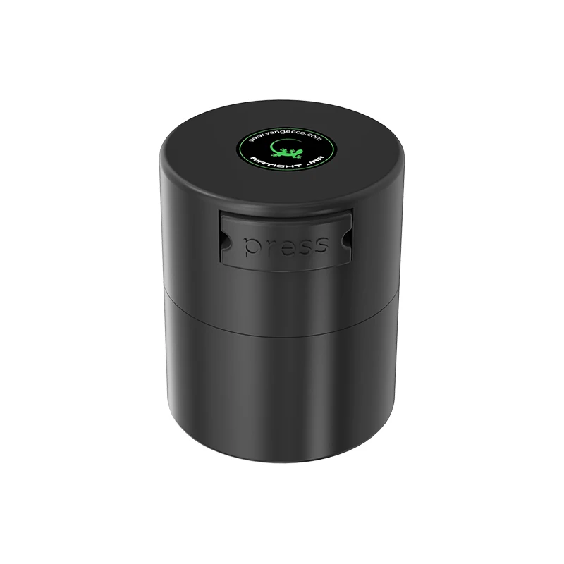 

High quality 120ml Plastic Vacuum Jar Dry Food Herb Coffee Storage Container, Black/green/red