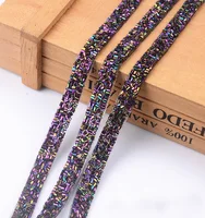 

Designer material Glass beaded rhinestone lace trim fabric applique ribbon wrap diy collar bordered clothes Iron On 1cm