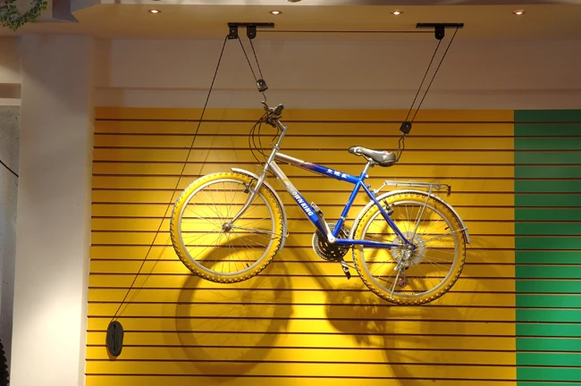 garage pulley bike storage