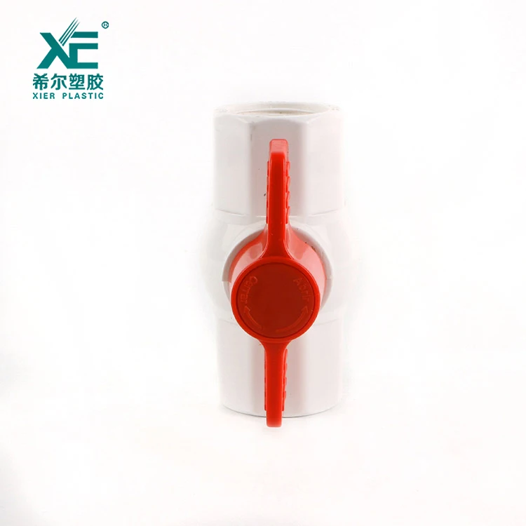 Different types of plastic red handle pvc octagonal water ball valve