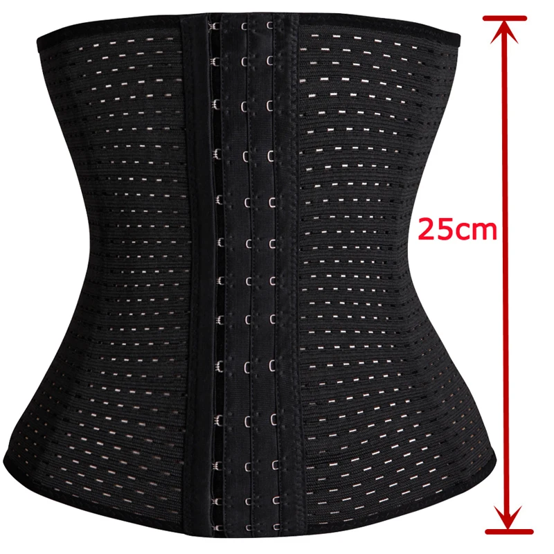

2016 new 3 Hooks Breathable Waist Trainer Corset For Weight Loss waist trainer, Black/nude