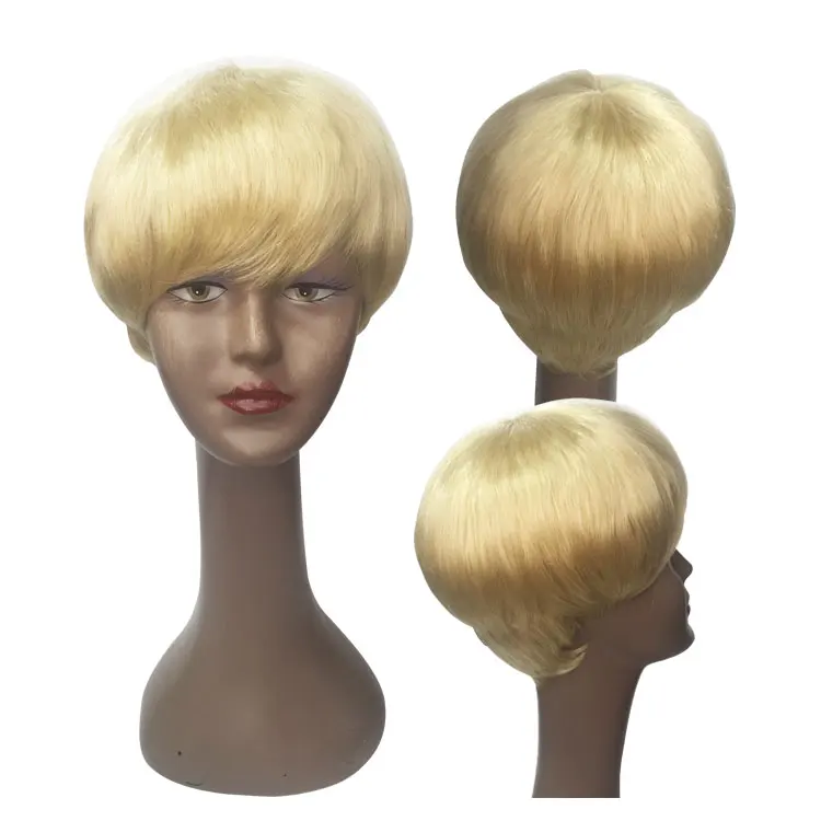 Virgin Human Hair 10a 613 Blonde Bob Full Lace Front Wig With Bang