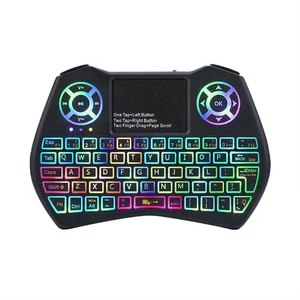 Mini 2.4GHz Keyboard I9 Plus Colorful Backlight Fly Air Mouse Wireless Keyboard With Touchpad Remote Control Work For Android TV