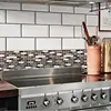 White Marble DIY 3D contains nut label Self Adhesive Glossy Wall Tiles - Home Kitchen Backsplash Bathroom