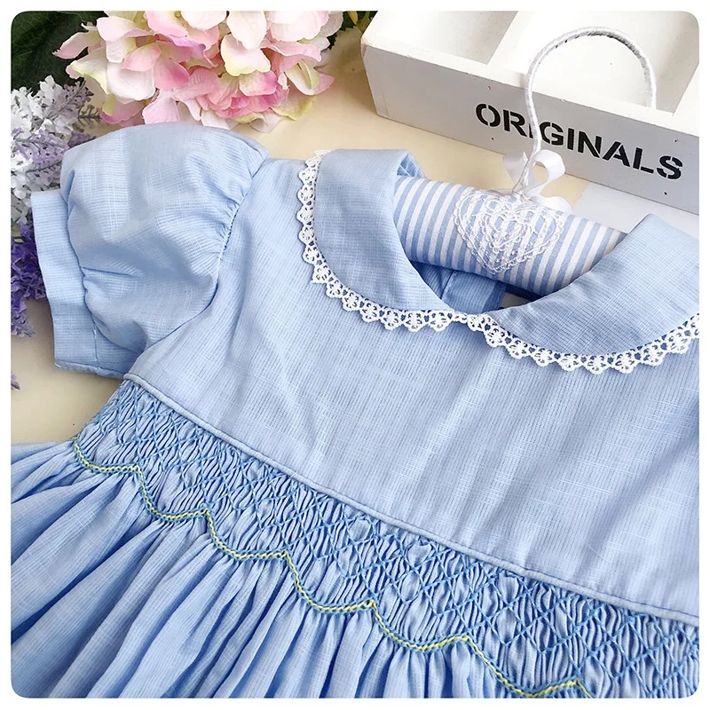 

Smocked dress baby solid girl dresses children clothing boutique dress for girl's clothing wholesale kids clothes, Same as the picutre