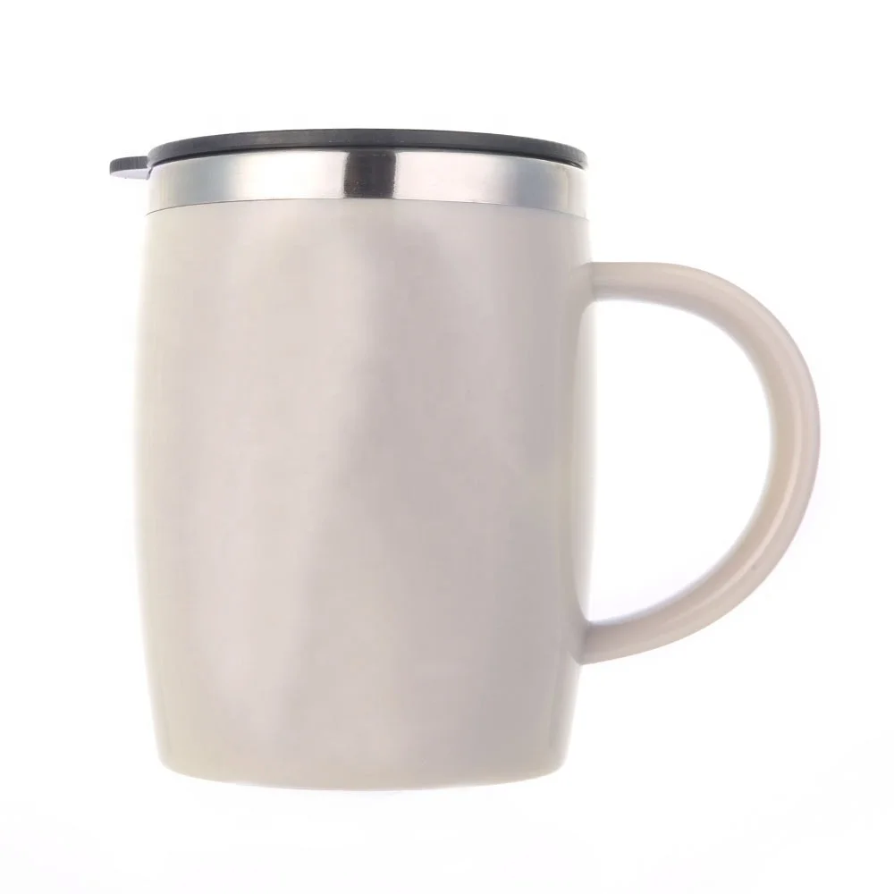 2019 High Quality Wholesale Metal Double Wall Mug With Lid And Handle Insulated Stainless Steel Travel Mug Plastic Coffee Cup