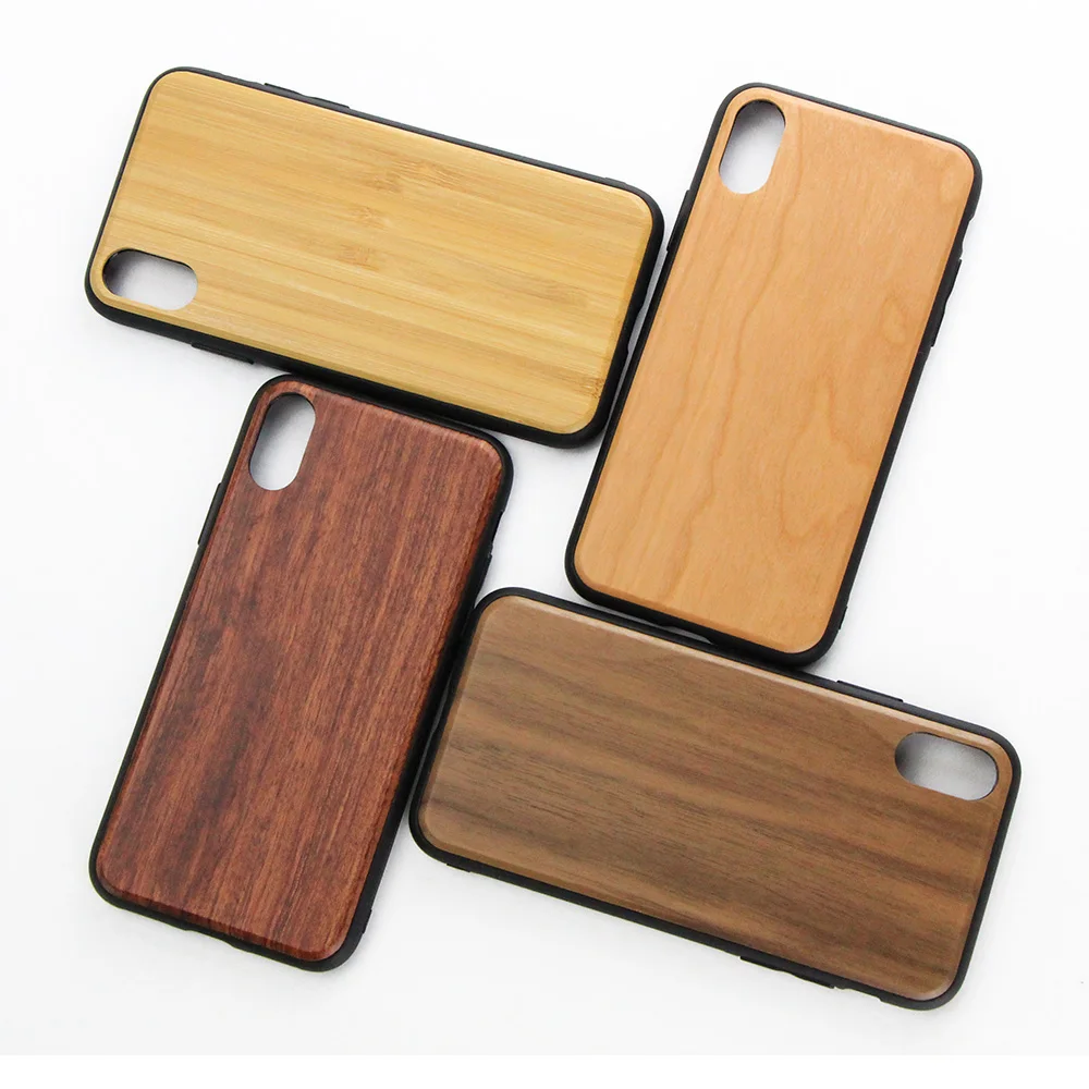 

2019 New Arrival Round Wood+TPU Phone Case Cover for iPhone X