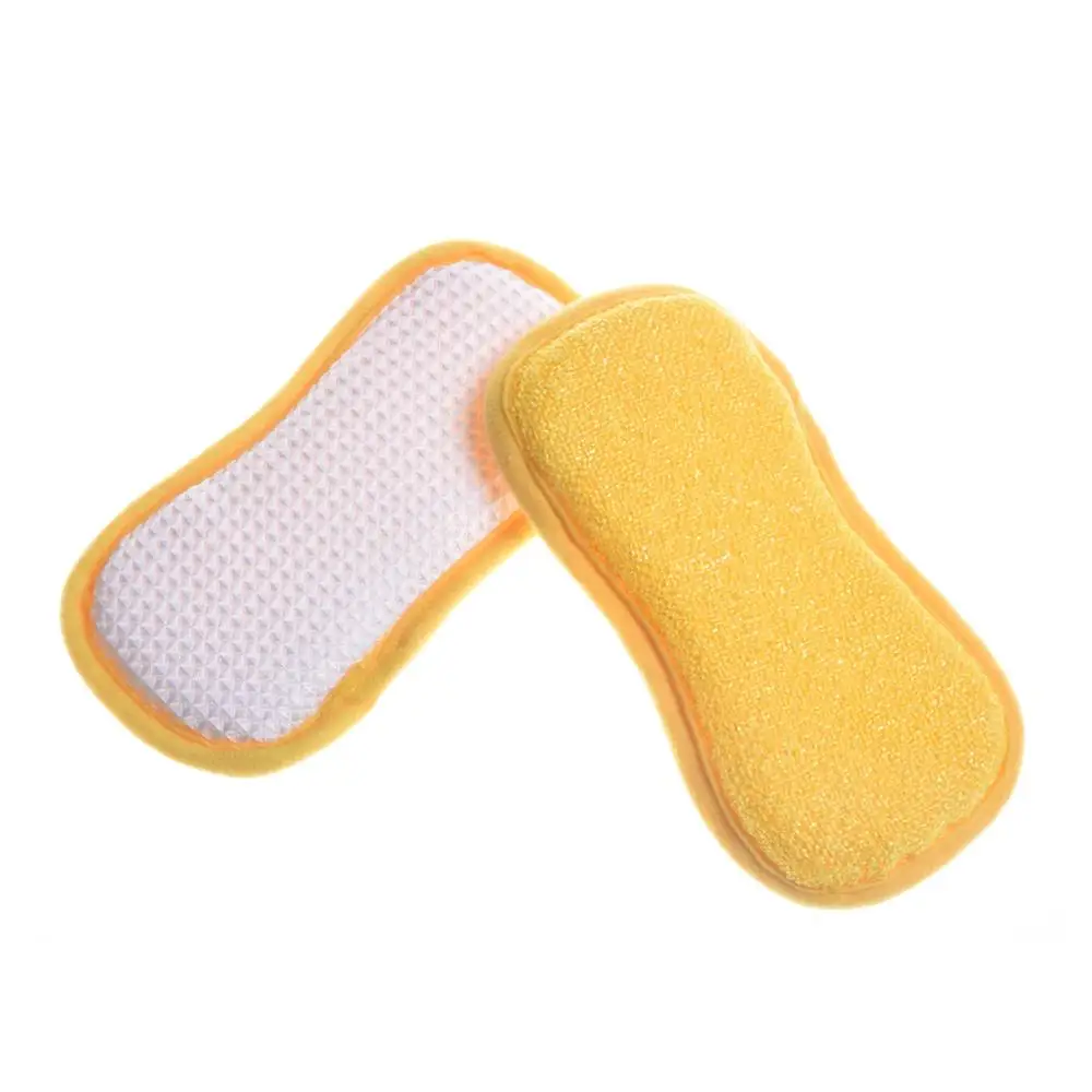 

Microfiber Minky M Cloth Antibacterial Dish Cleaning Pad Double Sided Kitchen Scouring Pad, Yellow&white /customized