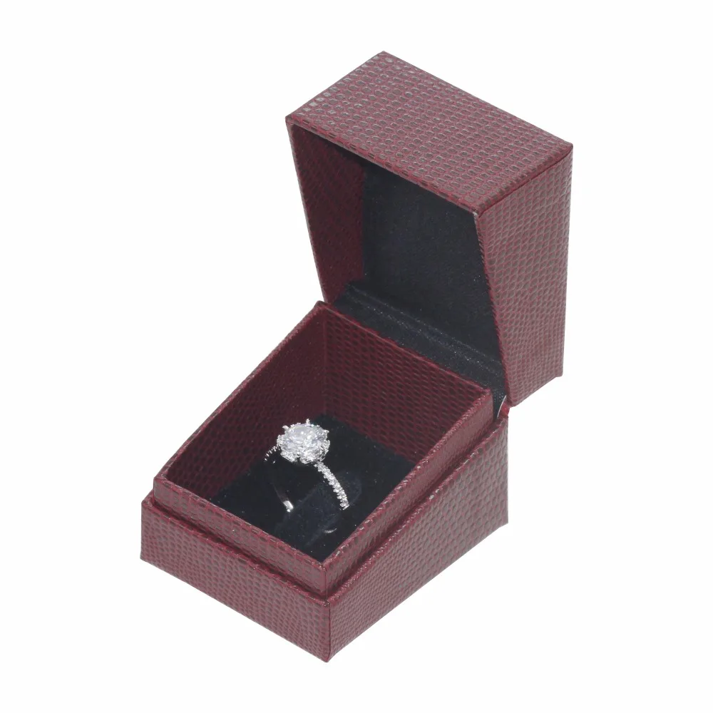 Elegant Leatherette Burgundy Paper Ring Packing Jewelry Box - Buy Paper ...
