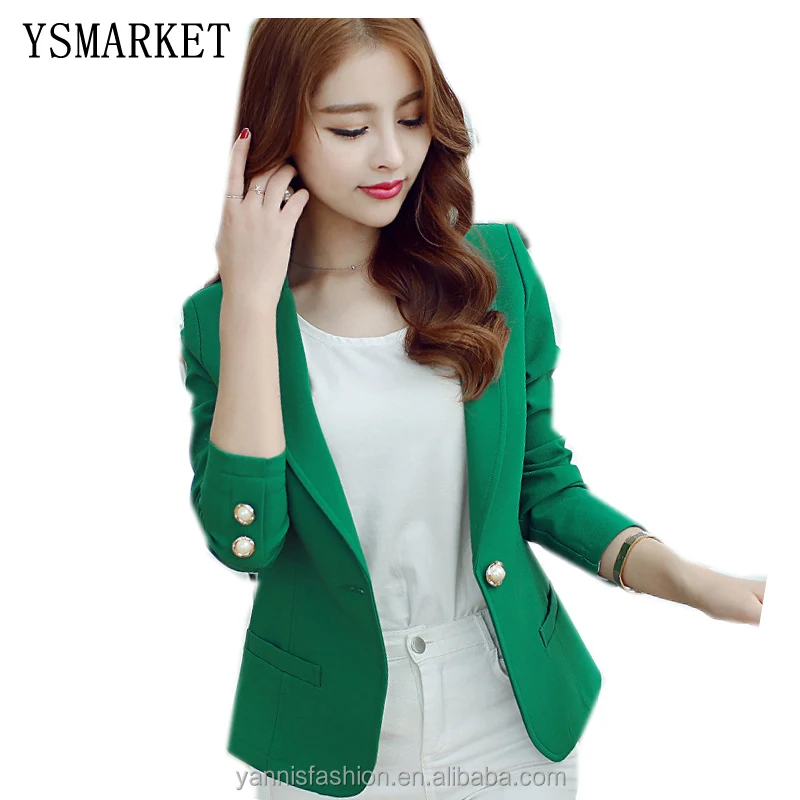 

Women's Blazers Winter Brand New Casacos Mujer Fashion Plus Size Jackets Female Long Sleeve Notched Jaqueta Button Manteau