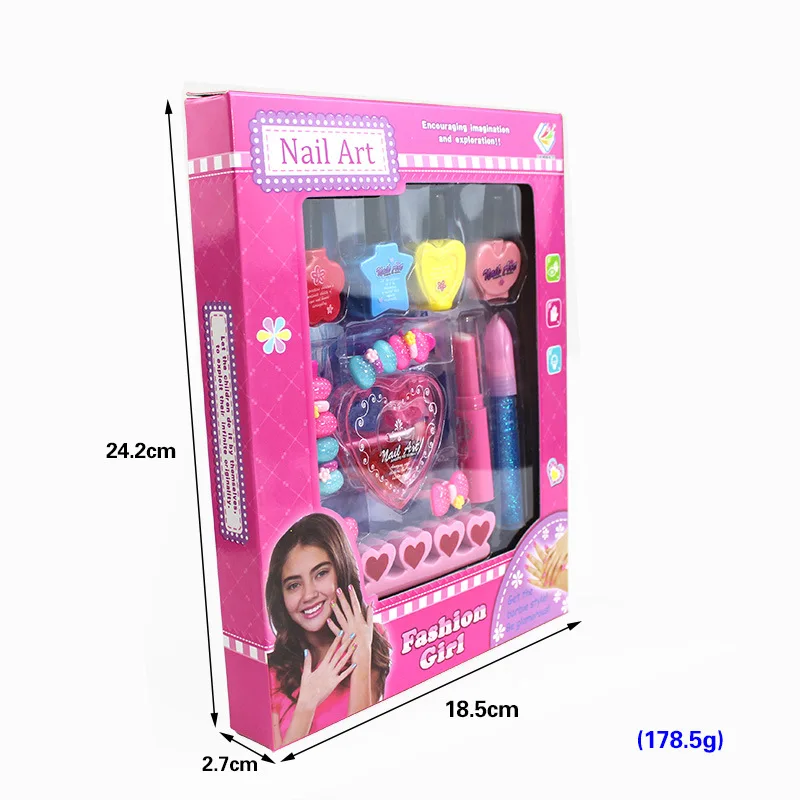 
12boxes sell fast children cosmetic toy girl beautiful nail art kit kids makeup gift set 