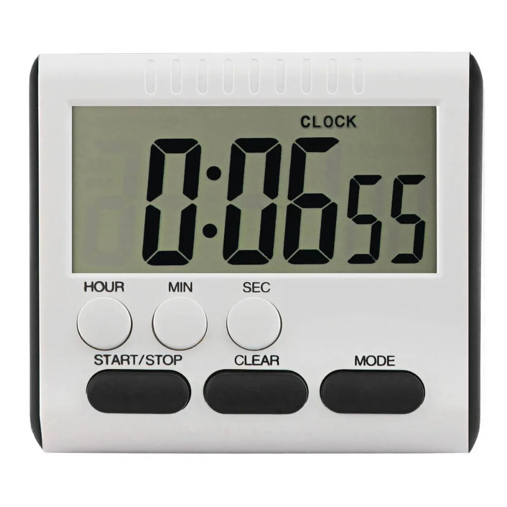 100 Minutes Digital Kitchen Countdown Timer with Vibration and LED Lighting Loud Alarm Function