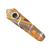 Natural Cheap Hand Carved Bamboo leaves stone crystal smoking pipe