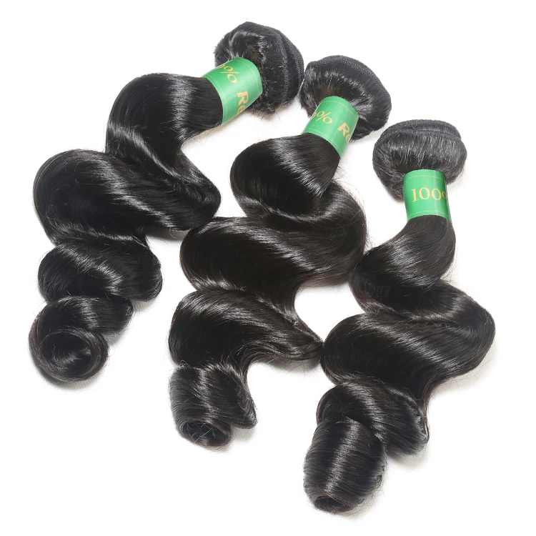 

100% Unprocessed Virgin Peruvian Hair Loose Curly Weave 9A Grade Loose Wave Human Hair Bundles with Lace Closure with Frontal, Natural color,close to color 1b