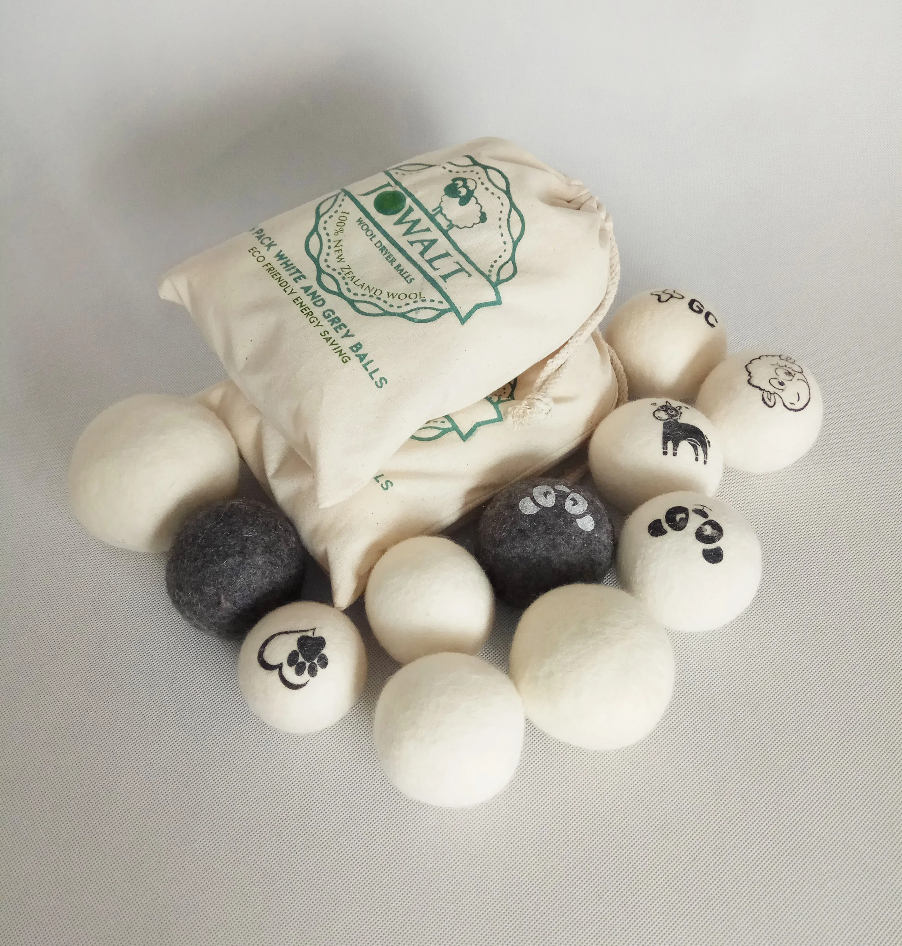 

Original 100% Pure Organic Wool Dryer Balls by Sheepsville Eco-Laundry 6-pack, Customized color