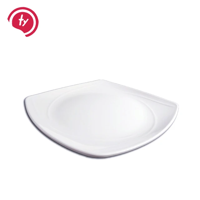 

OEM custom logo dinner white plastic melamine square dinner plate serving dish, Customized