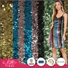 Different kinds of polyester striped reversible sequin fabric indian