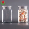 Square Honey PET Plastic Jar With Screw Top Aluminum Lid