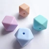 17mm Hexagon Silicone Teething Beads Wholesaler Custom Color Loose Necklace Chewable Beads Wholesale