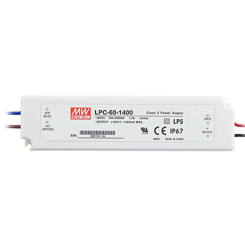 

Mean Well LPC-60-1400 60W 1400mA led driver