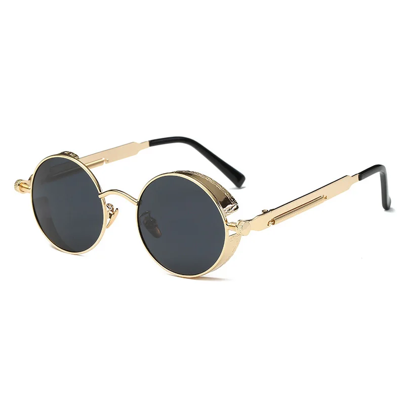 

92714 Superhot Eyewear Retro Vintage Round Metal Steampunk Sunglasses